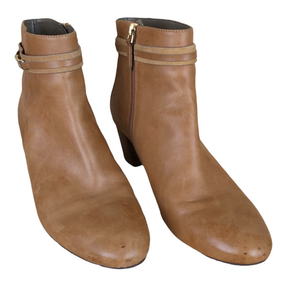 ECCO Leather Ankle Boots Brown Booties with Buckle Detailing Womens size 8 - Picture 12 of 13